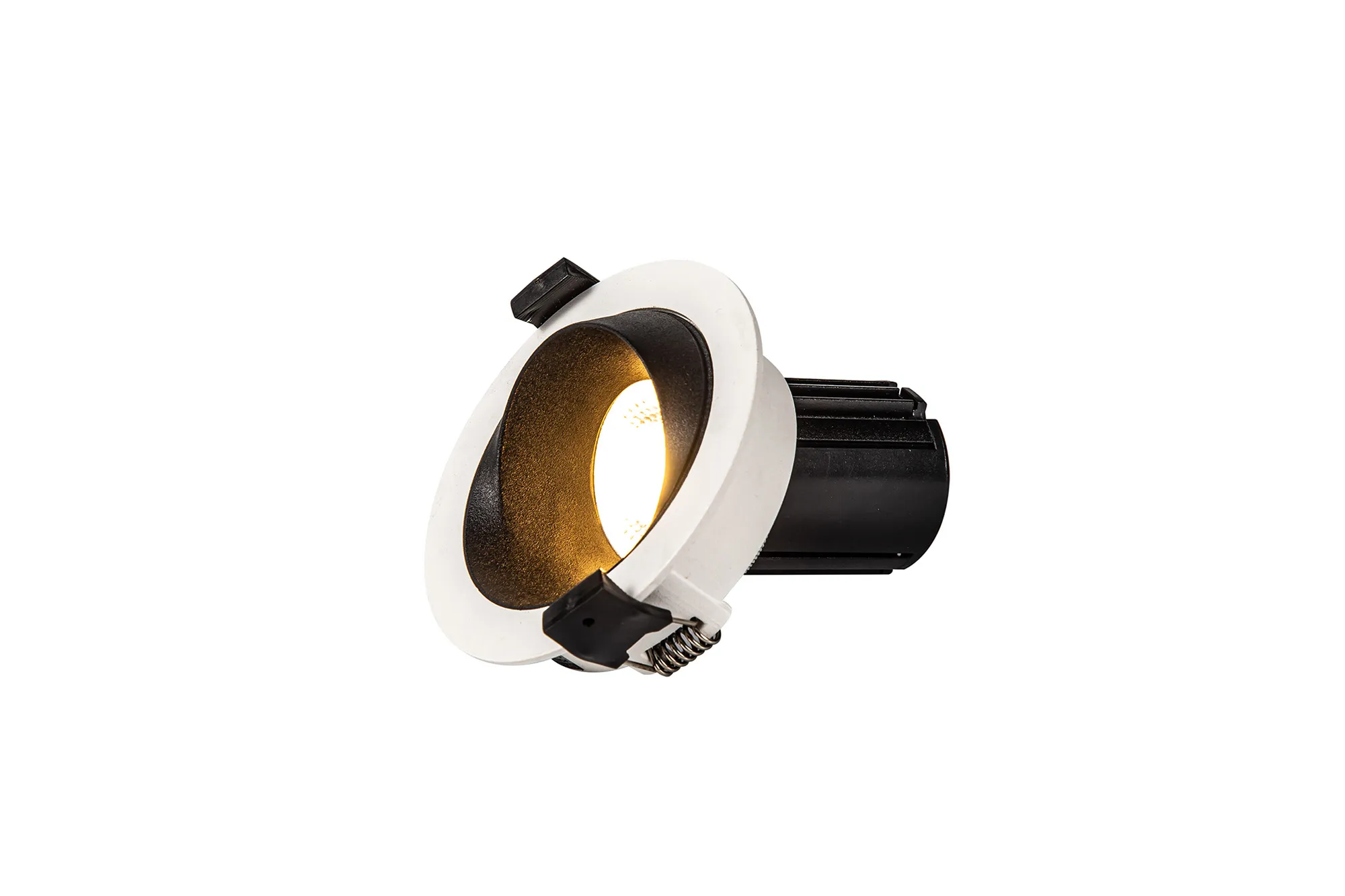DM201134  Bonia 10 Dimmable Tridonic 10W 631lm 2700K 36°, White/Black 27° Angled Round Downlight , NO DRIVER REQUIRED, 5yrs Warranty